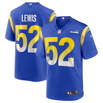 mens nike terrell lewis royal los angeles rams game jersey